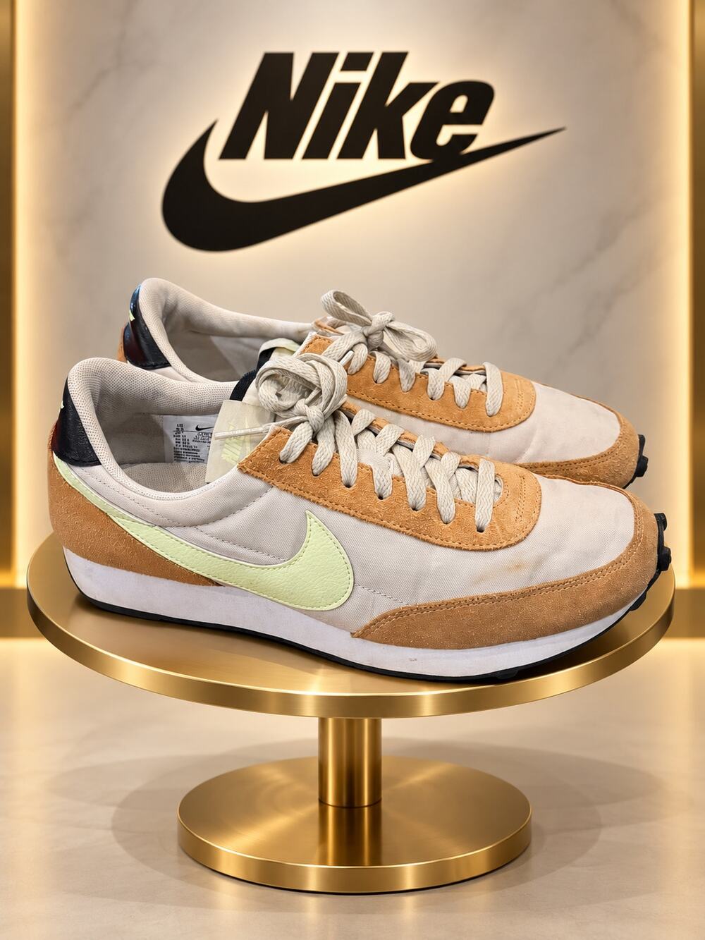 Nike Daybreak Praline Volt Light Bone Suede Sneakers Women’s 9.5